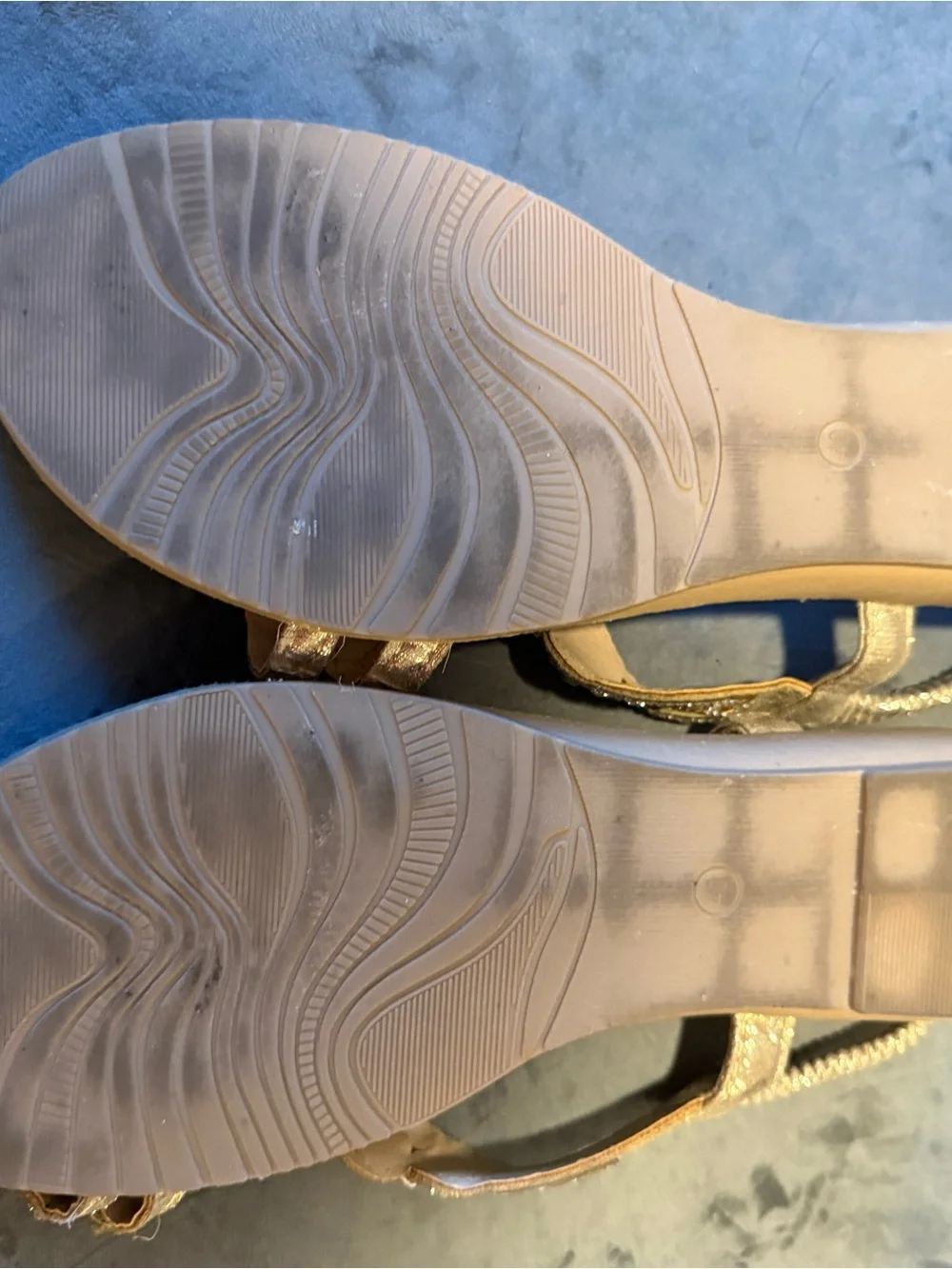 Women's Embellished Metallic Rosegold T-Strap Sandals